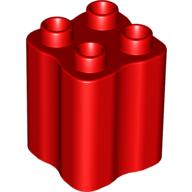 Duplo Brick 2 × 2 × 2 with Indented Sides (Tree Trunk) Red