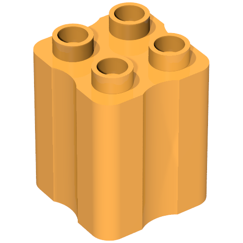 Duplo Brick 2 × 2 × 2 with Indented Sides (Tree Trunk) Mittelorange