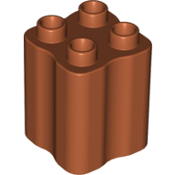 Duplo Brick 2 × 2 × 2 with Indented Sides (Tree Trunk)