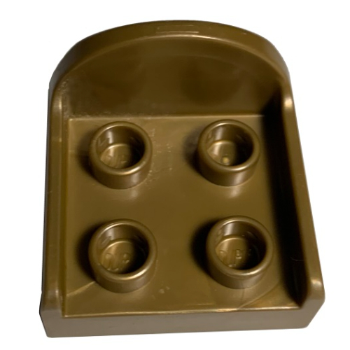Duplo Chair with 4 Studs and Rounded Back Flat Dark Gold
