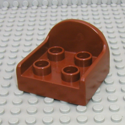 Duplo Chair with 4 Studs and Rounded Back Brown