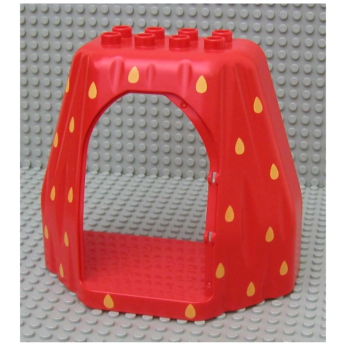 Duplo Rock Cave with Door Opening and Strawberry Print Rot