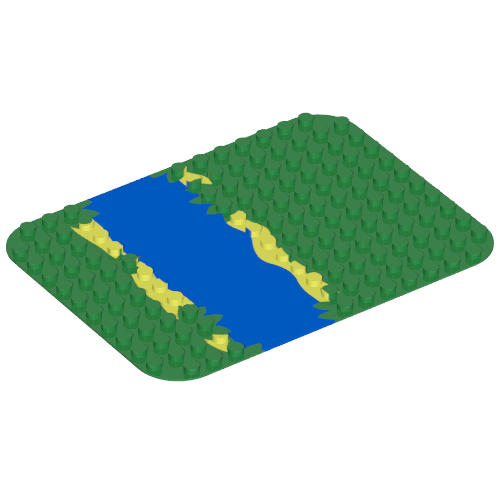 Duplo Baseplate 12 × 16 with Blue River Print Green