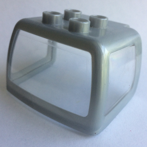 Duplo Truck Cabin Enclosed with Clear Windows Perlhellgrau