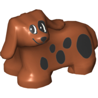 Duplo Animal Dog with Black Spots print (Spot) Dark Orange