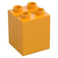 Duplo Stein 2 × 2 × 2 Leuchtendes Hellorange