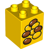 Duplo Brick 2 × 2 × 2 with Seeds Print Gelb