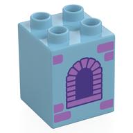 Duplo Brick 2 × 2 × 2, Castle Window Print Medium Azure