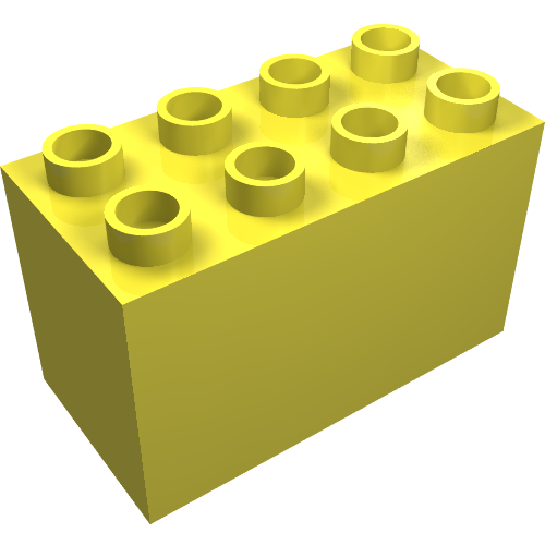 Duplo Brick 2 × 4 × 2 Bright Light Yellow