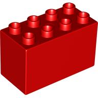 Duplo Stein 2 × 4 × 2 Rot