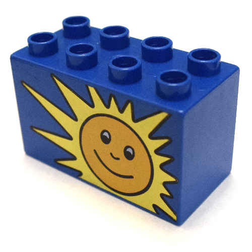 Duplo Brick 2 × 4 × 2 with Sun Print