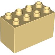 Duplo Brick 2 × 4 × 2 with Clock Print Hellgelb