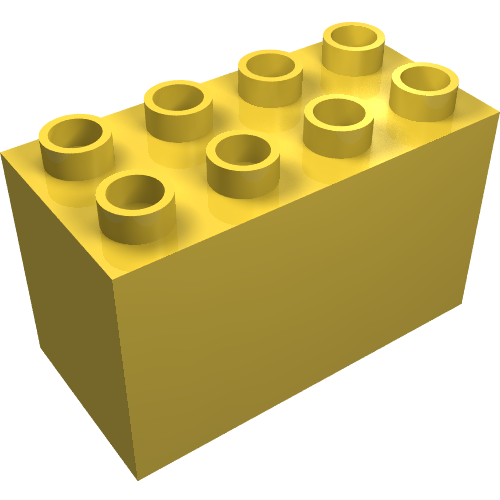 Duplo Brick 2 × 4 × 2 with Squirrel Print Yellow
