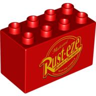 Duplo Brick 2 × 4 × 2 with 'Rust-eze' Logo Print Rot