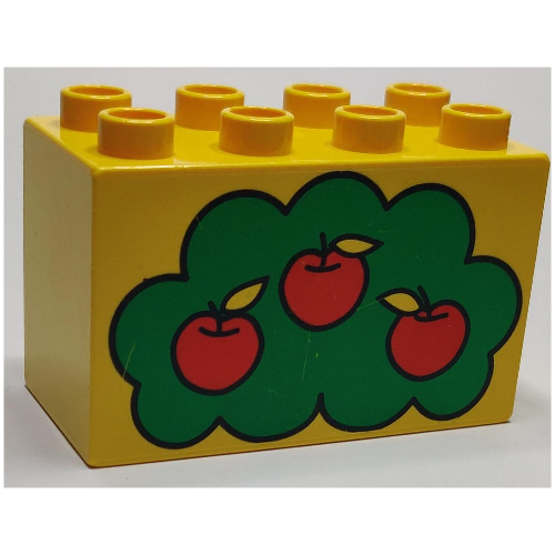 Duplo Brick 2 × 4 × 2 with Apple Tree Print