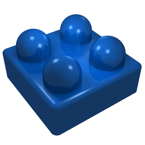Primo Brick 2 × 2 Blue