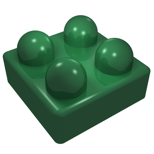 Primo Brick 2 × 2 Green