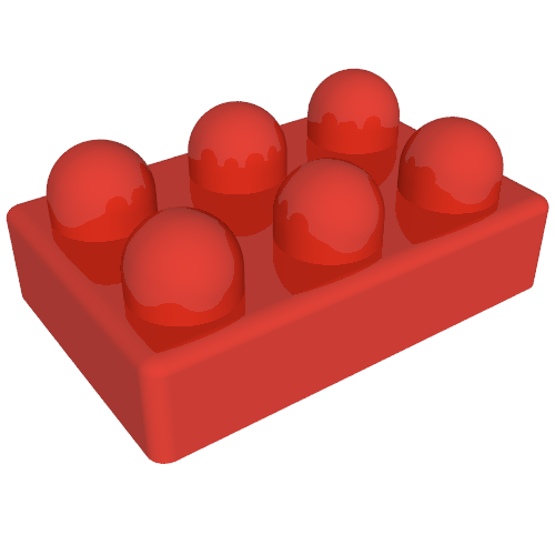 Primo Brick 2 × 3 Red