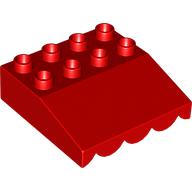 Duplo Roofpiece Slope 33 4 × 4 with Awning Overhang with 9 Bottom Tubes