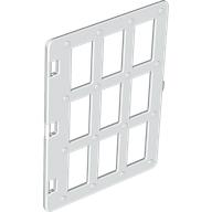 Duplo Door 1 × 4 × 4 with Nine Panes White