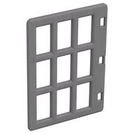 Duplo Door 1 × 4 × 4 with Nine Panes Flat Silver