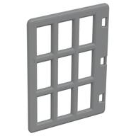 Duplo Door 1 × 4 × 4 with Nine Panes Hellblaugrau