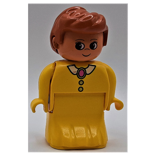 Duplo Figure, Early, Dress Yellow, White Collar and Buttons Print Yellow