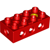 Duplo Toolo Brick 2 × 4 with Holes on Sides and Top and 1 Screw in Top