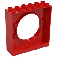 Duplo Ball Tube exit with round doorway 2 × 6 × 5 Rot