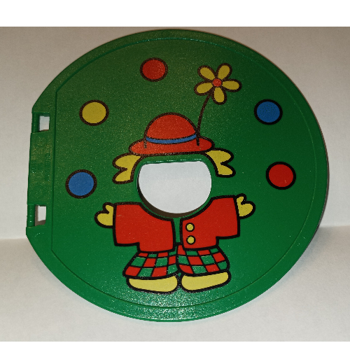 Duplo Ball Tube Door with Juggling Clown Print Green