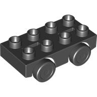 Duplo Car Base 2 × 4 with Black Wheels Black