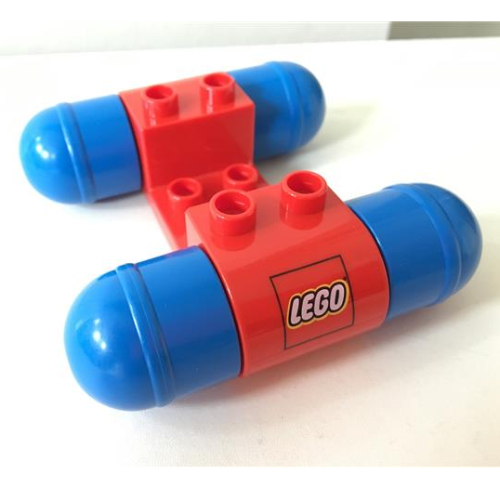 Duplo Car Base with Blue Wheels and Lego Logo Print Rot