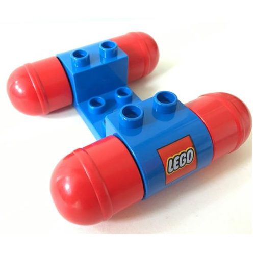 Duplo Car Base with Red Wheels and Lego Logo Print Blue