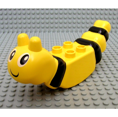 Duplo Animal Bee/Butterfly Body with Face and Black Stripes Print Gelb