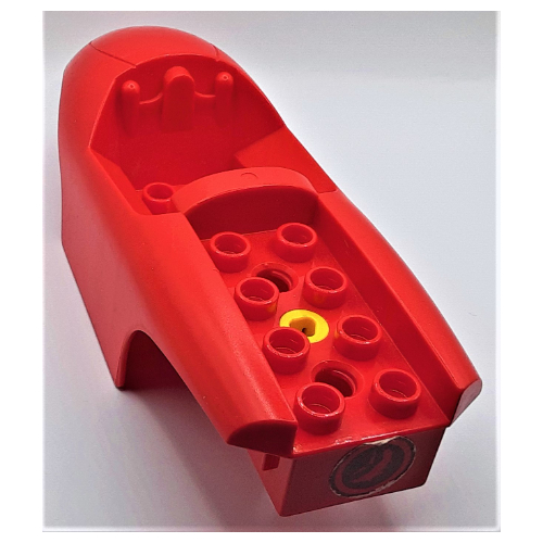 Duplo Toolo Racer Body 4 × 2 Studs in Back Red