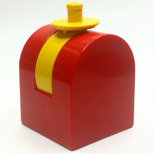 Duplo Brick 2 × 2 × 2 Curved Top with Yellow Propeller / Rotor Holder Rot