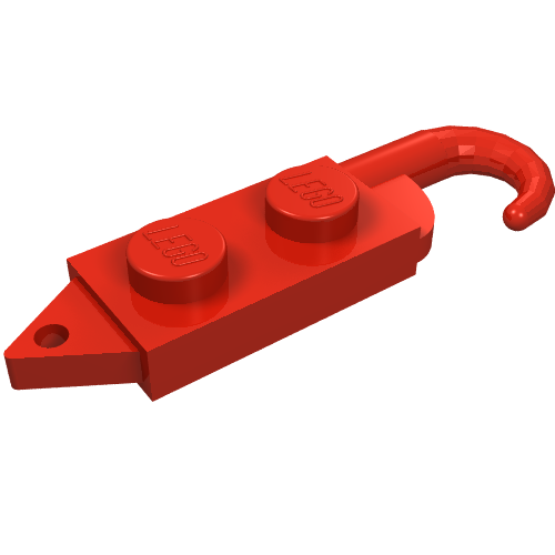 Hook, Plate 1 × 2 with Crane Hook Left Rot