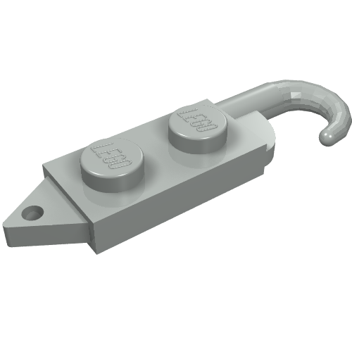 Hook, Plate 1 × 2 with Crane Hook Left Hellgrau