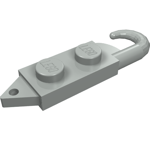 Hook, Plate 1 × 2 with Crane Hook Right Hellgrau