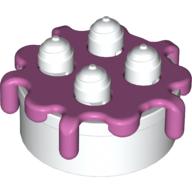 Duplo Food Cake with Medium Dark Pink Frosting Weiß