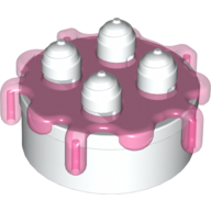 Duplo Food Cake with Trans Dark Pink Frosting Weiß