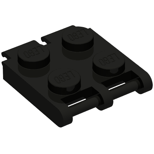 Scala, Plate Special 2 × 2 with End Bar and End Clips (Human Bracelet Segment) Black