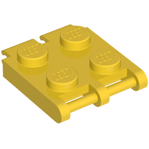Scala, Plate Special 2 × 2 with End Bar and End Clips (Human Bracelet Segment) Yellow