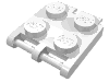Scala, Plate Special 2 × 2 with End Bar and End Clips (Human Bracelet Segment) White