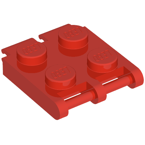 Scala, Plate Special 2 × 2 with End Bar and End Clips (Human Bracelet Segment) Red