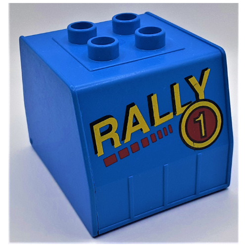 Duplo Train Freight Container with 'RALLY' Print Blue