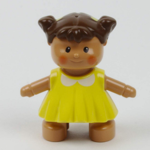 Duplo Doll with Yellow Dress and White Collar Print (Baby) Nougat
