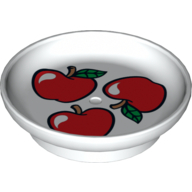 Duplo Dish with 3 Apples Print White