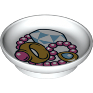 Duplo Dish with Jewelry Print White