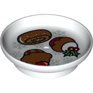 Duplo Dish with Christmas Cakes and Pastries print Weiß